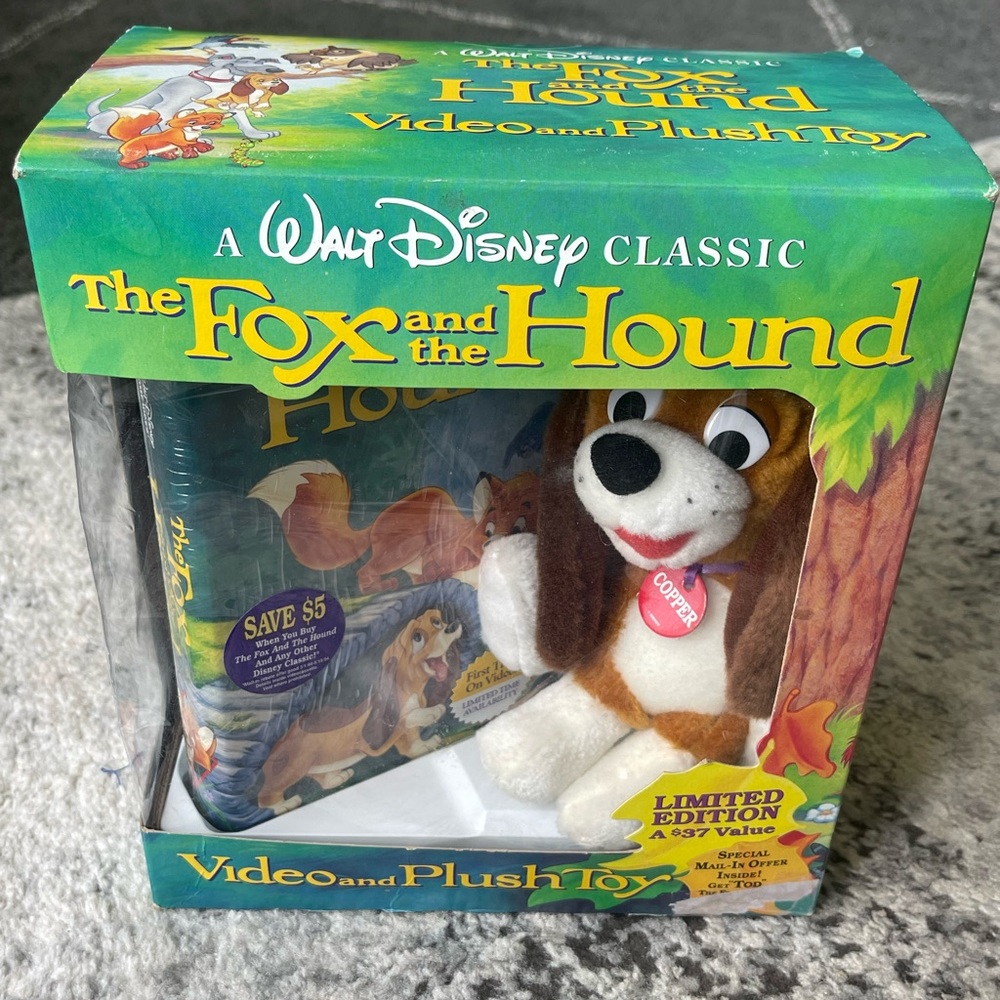 Disney Rare Limited Edition The Fox and the Hound. First Time On Video, Sealed!